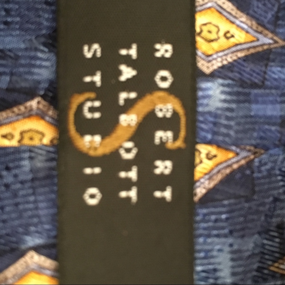 Robert Talbott blue diamond  silk tie - Picture 4 of 4
